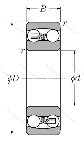 Двухрядный шариковый подшипник 1311 S