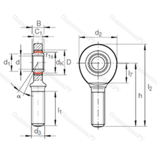 Подшипник скольжения сферический GAR 80 UK-2RS