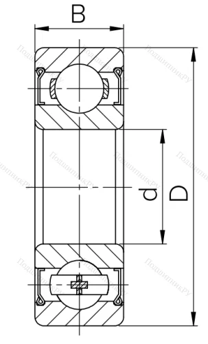 Шариковый однорядный подшипник 80107 (6007 ZZ) в Воронеже