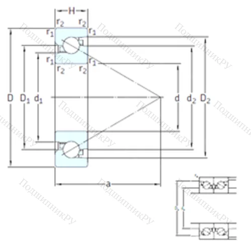 Подшипник шариковый упорно-радиальный BSD 55100 CG