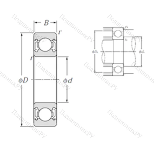 Подшипник шариковый радиальный 6800ZZ от производителя  NTN