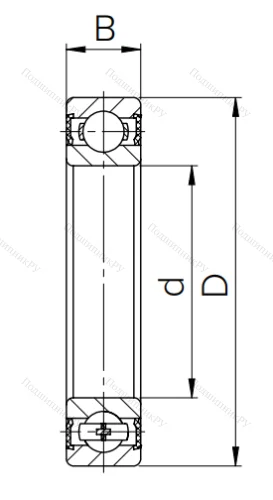 Шариковый однорядный подшипник 180211 (6211 2RS)