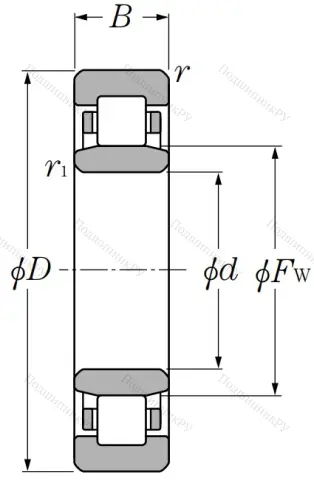 Роликовый цилиндрический подшипник NU 2220 EG 15