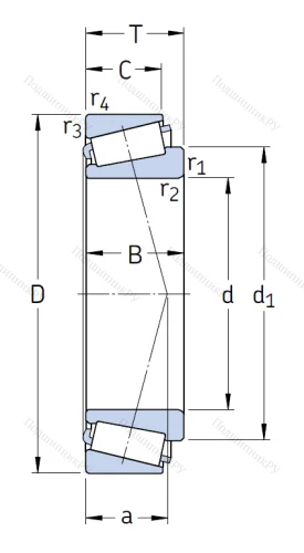 Конический роликовый подшипник 32213 J 2/Q от производителя  SKF Конический роликовый подшипник 32213 J 2/Q от производителя  SKF