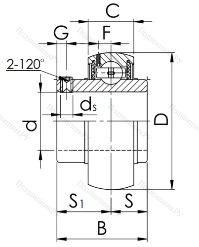Корпусный подшипник UC 213 (480213 ГОСТ) в Воронеже