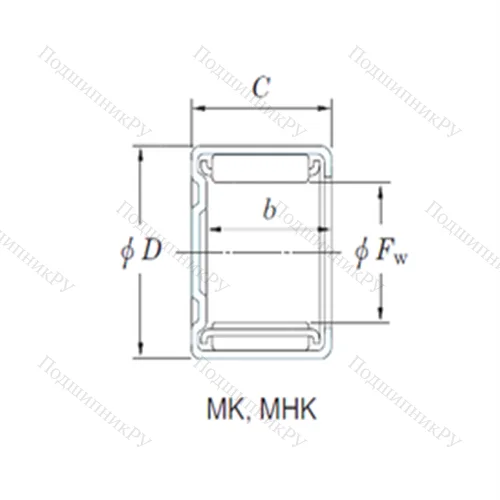 Подшипник игольчатый радиальный MK 781