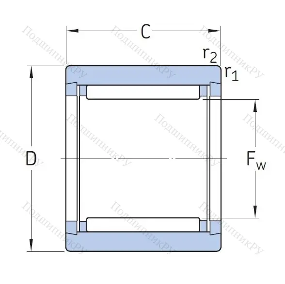Игольчатый подшипник NK 7/12 TN от производителя  SKF