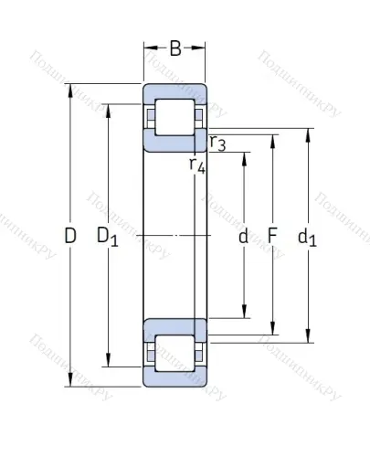 Роликовый цилиндрический подшипник NUP 204 ECP