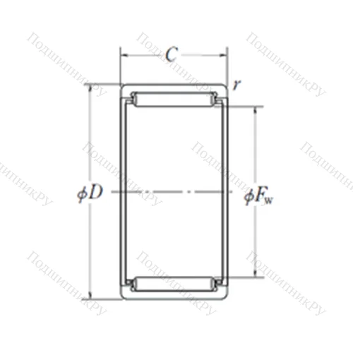 Подшипник игольчатый радиальный RLM 2512