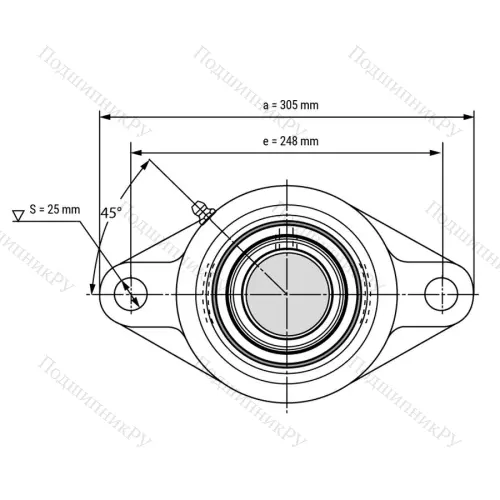 Подшипниковый узел UCFL 217 - Вал: 85 мм