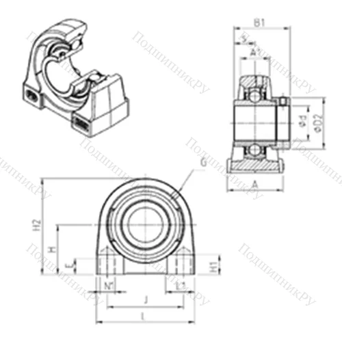 Подшипниковый узел шариковый радиальный EXPG 205