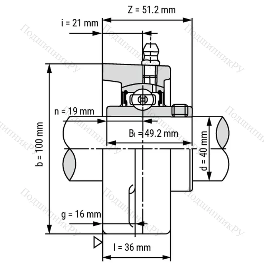 Подшипниковый узел UCFL 208 - Вал: 40 мм