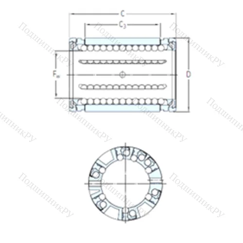 Подшипник шариковый линейный LBCR 80 A-2LS от производителя  SKF Подшипник шариковый линейный LBCR 80 A-2LS от производителя  SKF