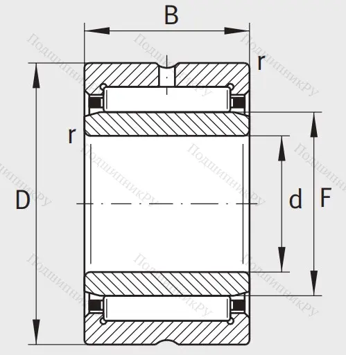 Игольчатый подшипник NKIS 17 от производителя  INA