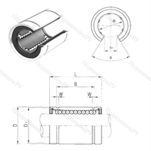 Подшипник шариковый линейный LM 60OP от производителя  Samick Подшипник шариковый линейный LM 60OP от производителя  Samick