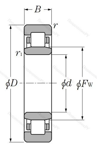 Роликовый цилиндрический подшипник NU 2319 от производителя  NTN Роликовый цилиндрический подшипник NU 2319 от производителя  NTN