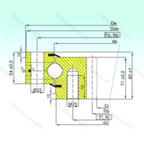 Подшипник шариковый опорно-поворотный ZB 1.25.1055.201-2SPTN
