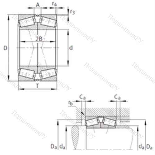 Подшипник роликовый радиально-упорный спаренный 32030-X-N 11CA-A 280-330