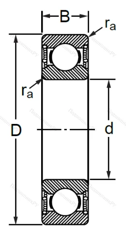 Шариковый однорядный подшипник 1000800 2RS (6800 2RS) в Воронеже
