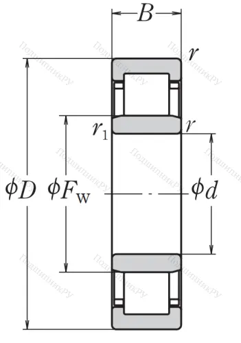 Роликовый цилиндрический подшипник NJ 311 ET