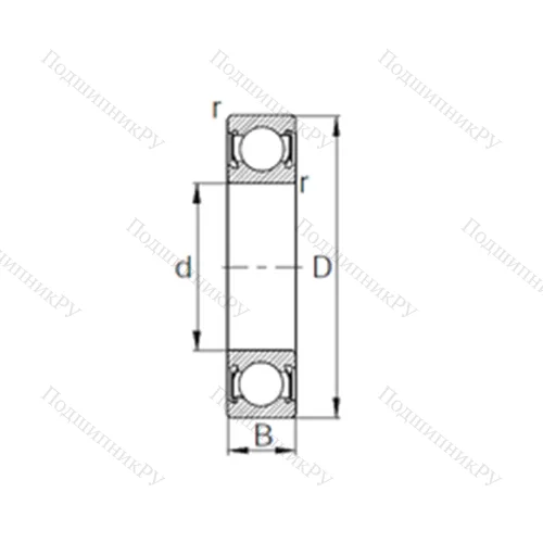 Подшипник шариковый радиальный 6826-2RS от производителя  CYSD