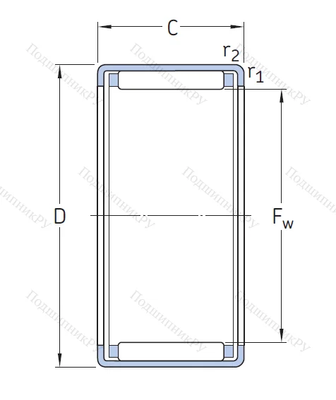 Игольчатый подшипник HK 2816