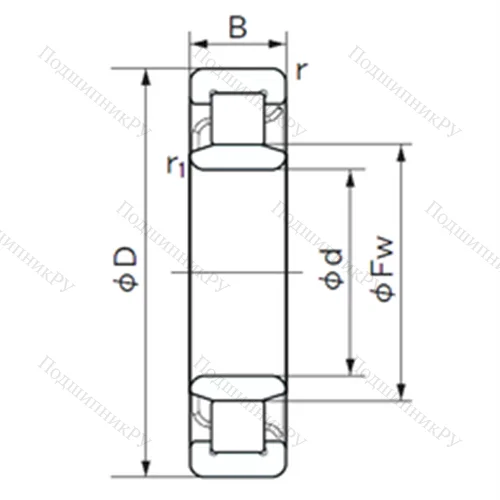Подшипник роликовый радиальный NU 1044