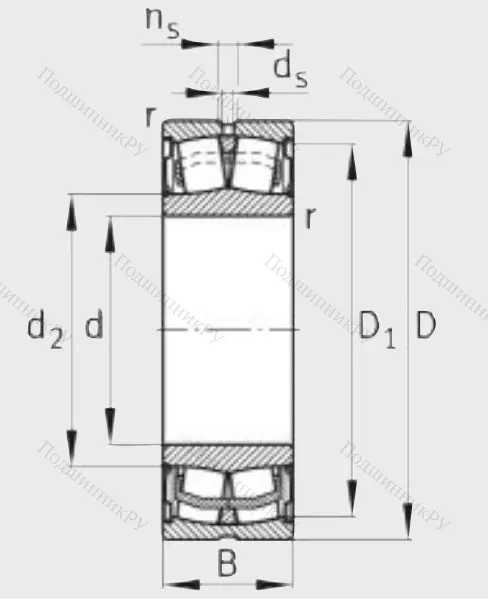 Сферический роликовый подшипник WS 22209 E 1 XL 2RSR (WS 22209 E 1 XL 2RSR)