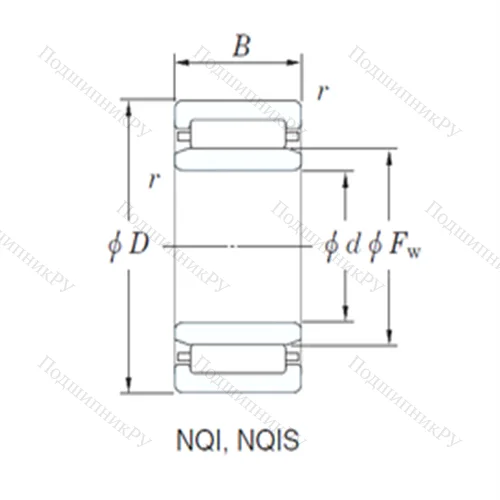 Подшипник игольчатый радиальный NQI 42/20
