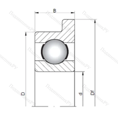 Подшипник шариковый радиальный FL 617/6 от производителя  CX Подшипник шариковый радиальный FL 617/6 от производителя  CX