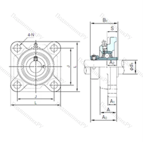 Подшипниковый узел шариковый радиальный UGF 212