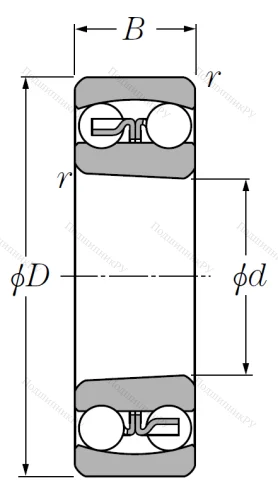 Двухрядный шариковый подшипник 2209 SK