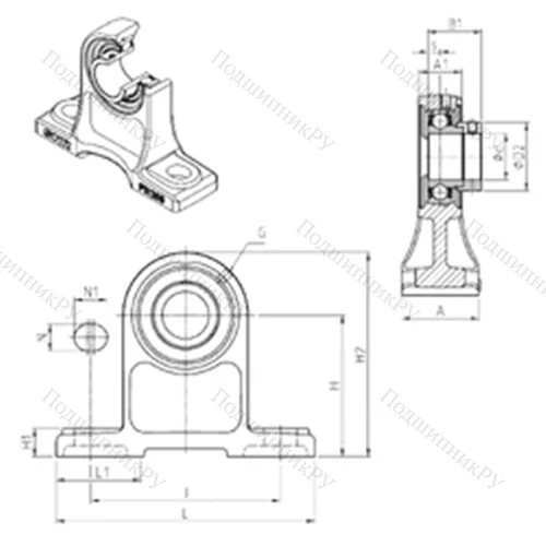 Подшипниковый узел шариковый радиальный ESPH 204