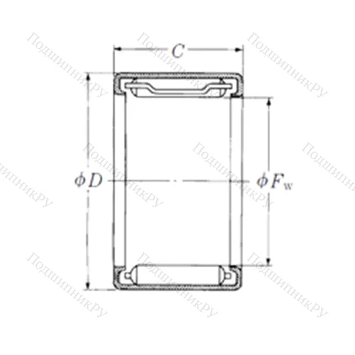 Подшипник игольчатый радиальный JH-57 от производителя  NSK Подшипник игольчатый радиальный JH-57 от производителя  NSK