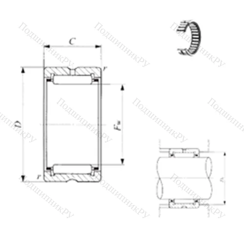 Подшипник игольчатый радиальный TR 11013550