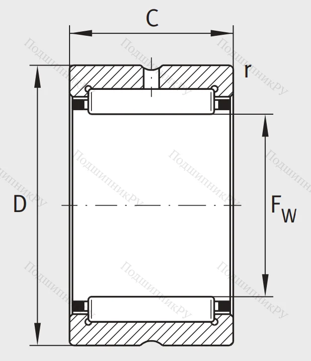 Игольчатый подшипник NK 90/35 XL от производителя  INA