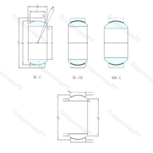 Подшипник скольжения сферический GEC 340TXA-2RS