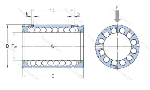 Подшипник линейный LBCR 40 D-2LS