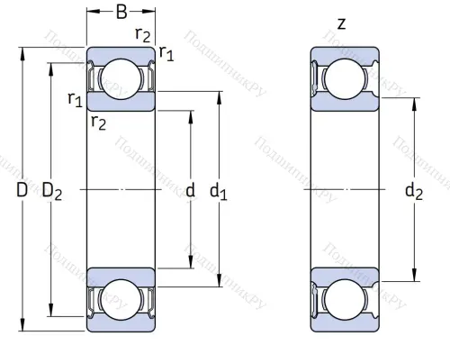 Однорядный шариковый подшипник 6210 Z/C 4 от производителя  SKF Однорядный шариковый подшипник 6210 Z/C 4 от производителя  SKF