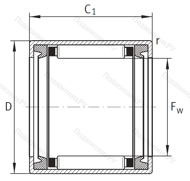 Игольчатый подшипник HK 1616 2RS