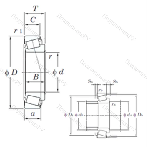 Подшипник роликовый радиально-упорный TR 131305R