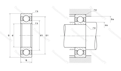 Высокотемпературный  подшипник 6208 F 604 от производителя  SNR