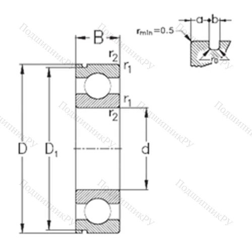 Подшипник шариковый радиальный 6412-N от производителя  NKE