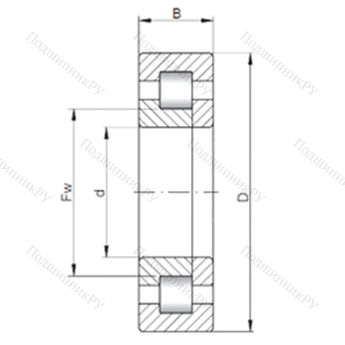 Подшипник роликовый радиальный NUP 303 от производителя  ISO
