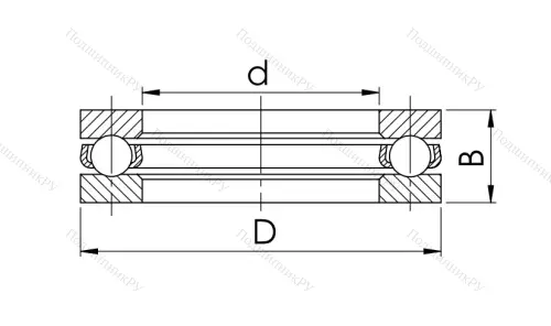 Упорный шариковый подшипник 8207 (51207) в Воронеже