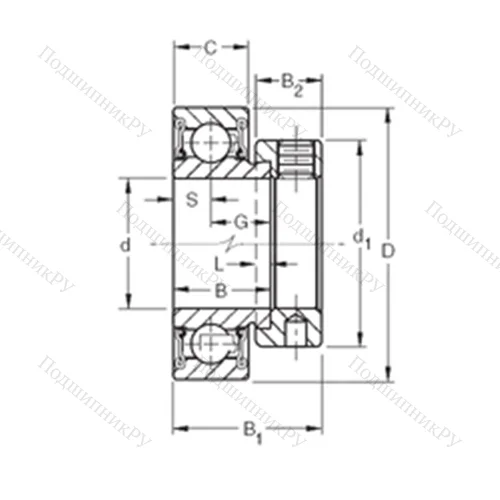 Подшипник шариковый радиальный RA 103RR 2