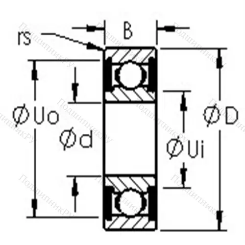 Подшипники шариковые радиальные однорядные 6308-2RS от производителя  AST