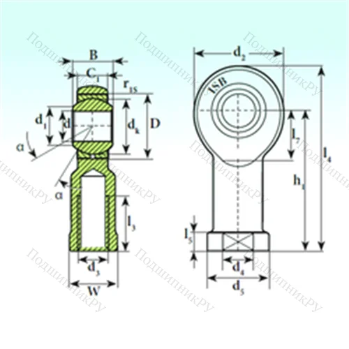Подшипник скольжения сферический TSF 8 C от производителя  ISB Подшипник скольжения сферический TSF 8 C от производителя  ISB