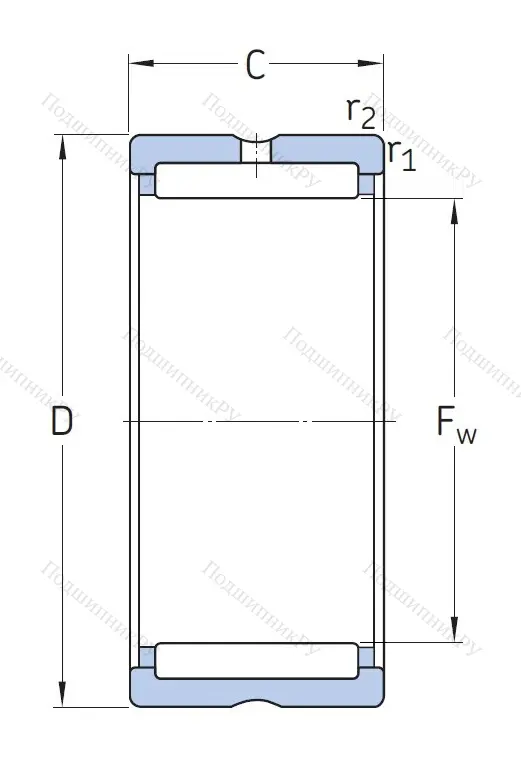 Игольчатый подшипник NK 40/20 TN от производителя  SKF