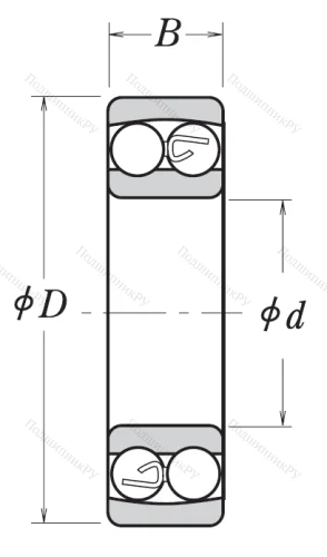 Двухрядный шариковый подшипник 1309